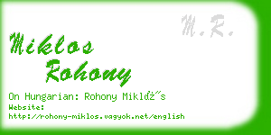 miklos rohony business card